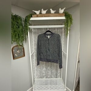 Lole Jacket Full Zip Gray Allover Print Lightweight Athleisure coat, Size Medium